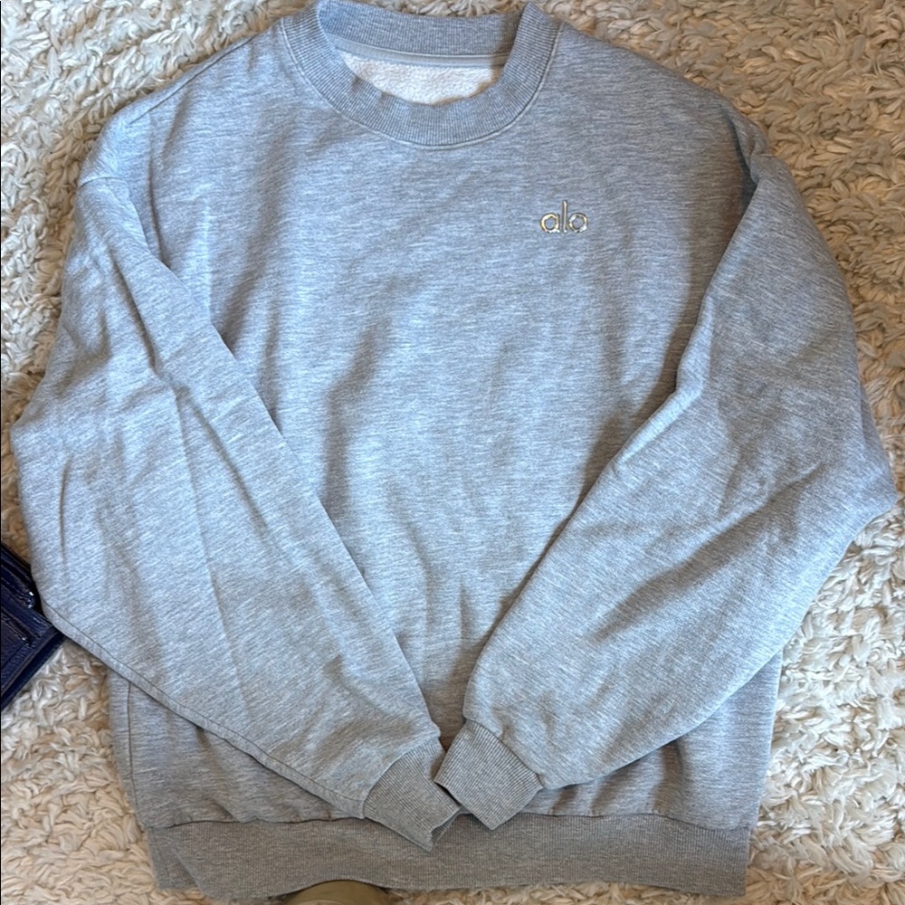 ALO Yoga Gray Crew Neck Sweater